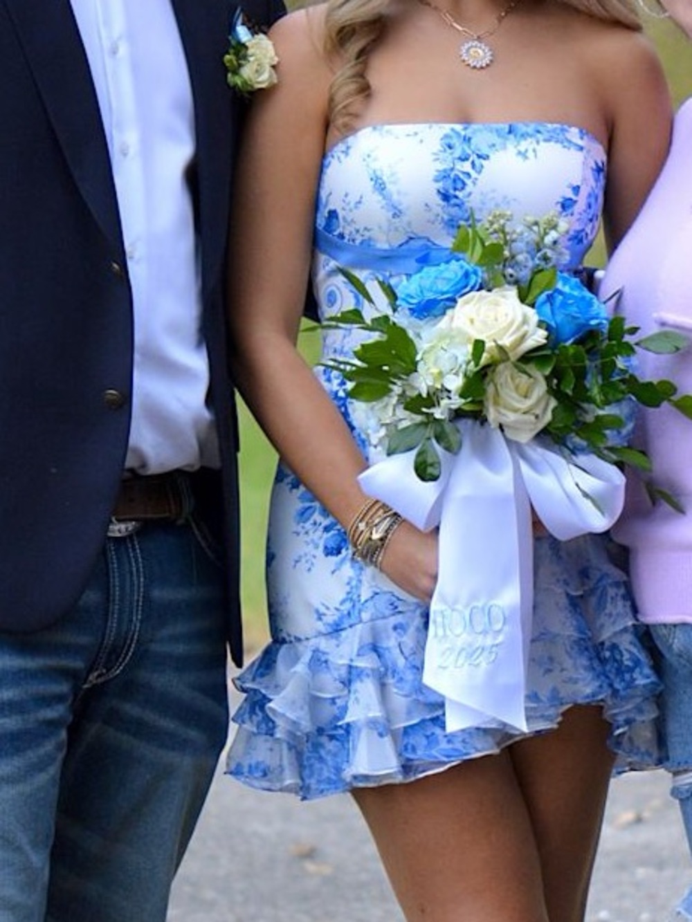Sherri Hill White Strapless Dress worn once